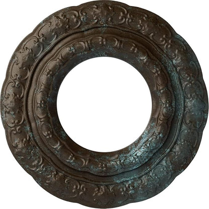 Ekena Millwork CM15LIBBS 15 3/8"OD X 7"ID X 1"P Lisbon Ceiling Medallion Fits Canopies Up to 7", Bronze Blue Patina