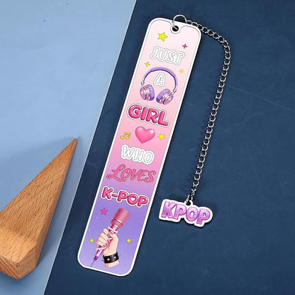 K Pop Baptism First Communion Kpop Merchandise K-pop Merch K-Pop Gifts for Girls Teen K Pop Bookmark K Pop Accessories Just a Girl Who Love Kpop Bookmark School Supplies Birthday Party Book Lovers