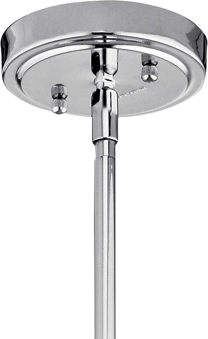 Kichler Everly 15.25" Kitchen Bell Pendant in Chrome, 1-Light Clear Glass Pendant Light, (15.25" H x 10.5" W), 42141CHCLR