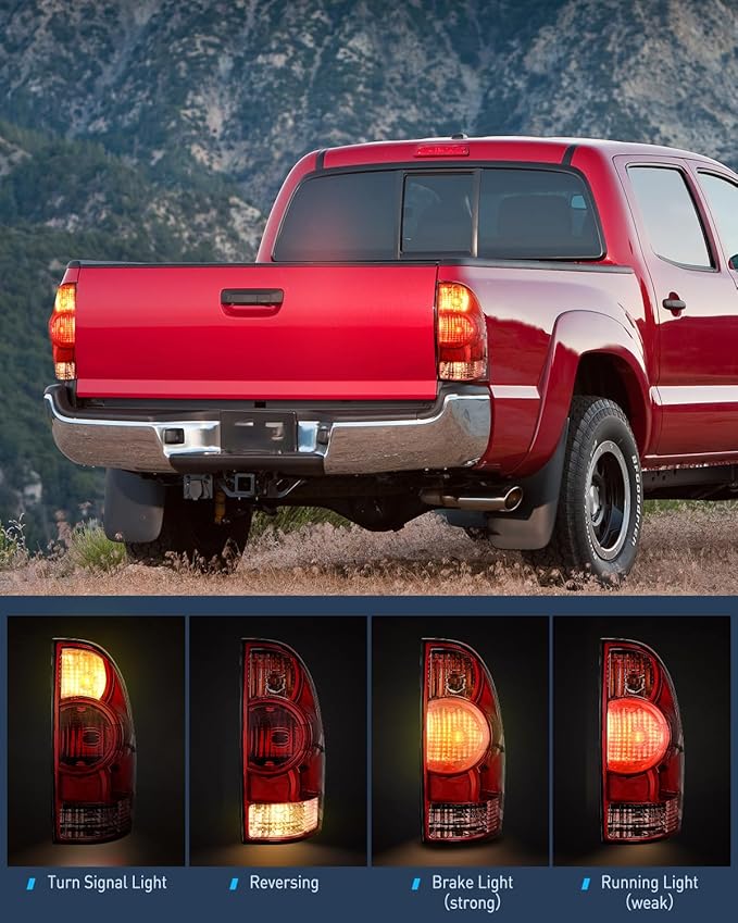 Nilight Taillight Assembly Compatible with Toyota Tacoma 2005 2006 2007 2008 2009 2010 2011 2012 2013 2014 2015 Rear Tail Light Lamp Replacement OE Style Passenger Side