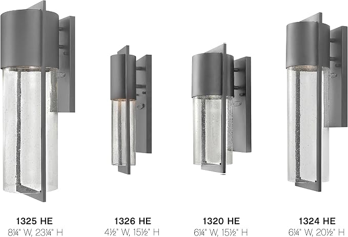 Hinkley Shelter Medium Outdoor Wall Mount Lantern, Minimalist Style, Dark Sky-Compliant, Solid Aluminum/Clear Seedy Glass, Hematite