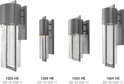 Hinkley Shelter Medium Outdoor Wall Mount Lantern, Minimalist Style, Dark Sky-Compliant, Solid Aluminum/Clear Seedy Glass, Hematite