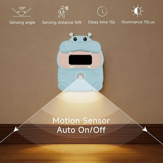Light-Powered Motion Sensor Night Light, Magnetic Wall Mount/Tabletop, Auto On/Off, 3000K Warm White for Bedroom, Hallway, Bathroom, Kids Room, Best Thoughtful Gift for Holiday & Birthday