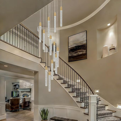 12-Light Pendant Light Fixtures,Gold Pendant Lights Kitchen Island, Modern Light Fixtures for Dining Room, Hallway, Living Room