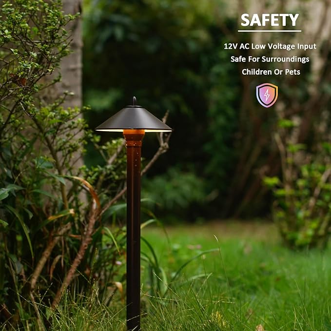Pathway Lights 2PK Low Voltage Outdoor Landscape Lighting 10W 25 Lumen 2700K 12V AC Path Lights Warm White Light with Bulb Connector Spike Stake for Garden Yard Driveway Lawn
