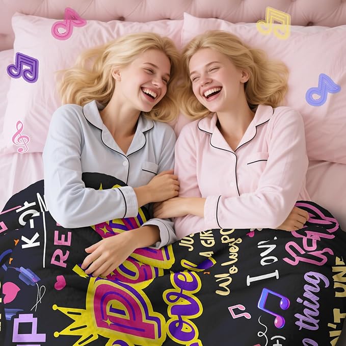 Kpop Gifts for Teen Girls Women, K Pop Blanket 60"X50", Kpop Stuff Merch, Christmas/Valentines Day/Graduation Birthday Gifts for Kpop Lovers/Fans/Friend Women, K-Pop Birthday Party Decorations