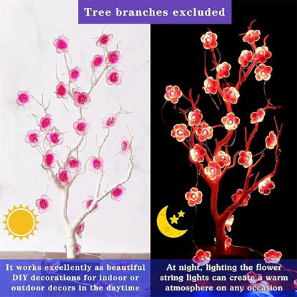 Mudder 33FT 100 LEDs Cherry Blossom Flower Fairy String Lights with Remote, USB & Battery Operated Pink String Lights for Bedroom, Indoor Outdoor Party Wedding Decoration