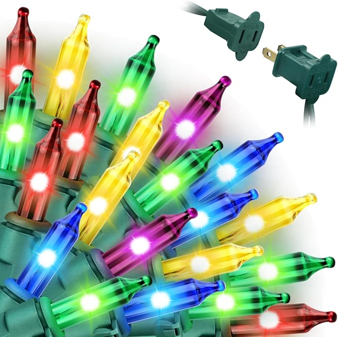 Colored Mini Christmas String Lights Plug in, 200 Count 40 Feet LED Mini Multicolor String Lights, Waterproof Christmas Decorations for Outdoor Indoor Patio Home Party Garden Yard Decor