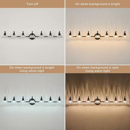 XIEDUN Black 7 Light Vanity Light Bathroom Light Fixtures