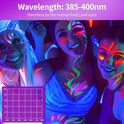 42W Black Light Bar with 5.25ft Cord and Switch, Light Up 23x23ft, 40 LEDs Blacklights for Glow Party, Halloween Decor, Body Paint, Bedroom, Classroom 1 Pack