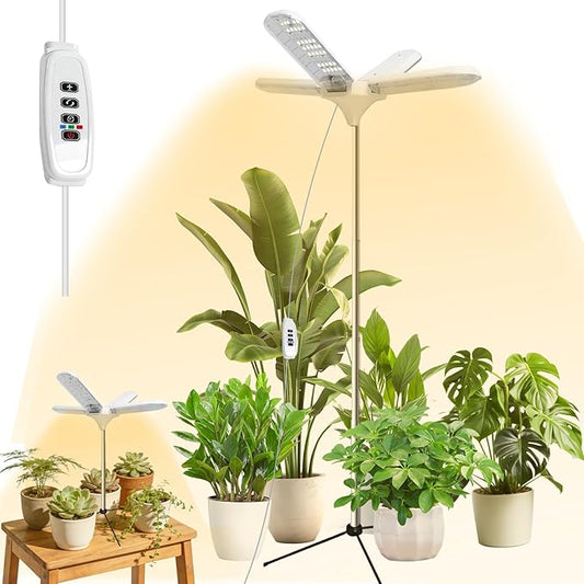 Grow Lights for Indoor Plants, 240 LEDs Full Spectrum, 15-67 Inches Height Adjustable, 3/9/12H Auto Timer ＆ 4 Dimmable Brightness for Large and Small Plants