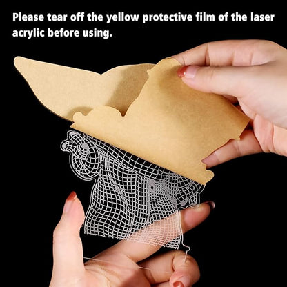 Star Wars 3D Night Light：Baby Yoda LED Lamp with Remote Control and Smart Touch, LED Desk Lamp Yoda Star Wars Lamp for Room Decor Boys Girls Birthday Christmas Festivals Gifts