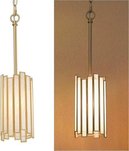 KSANA Gold Pendant Lights Kitchen Island, Kitchen Pendant Lighting Over Island with Cream Glass Shade, Modern Gold Pendant Light Fixtures for Dining Table, Bedside, Tableside, Hallway, 4.3''D x 18''H