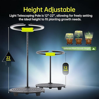 Saturn960 96W Under Canopy LED Grow Light, Full Spectrum Grow Lights for Indoor Plant Seeding/Veg/Bloom, Adjustable Height 12''-22'', 3-in-1 Controller Plant Light for 4x4ft Indoor Growing