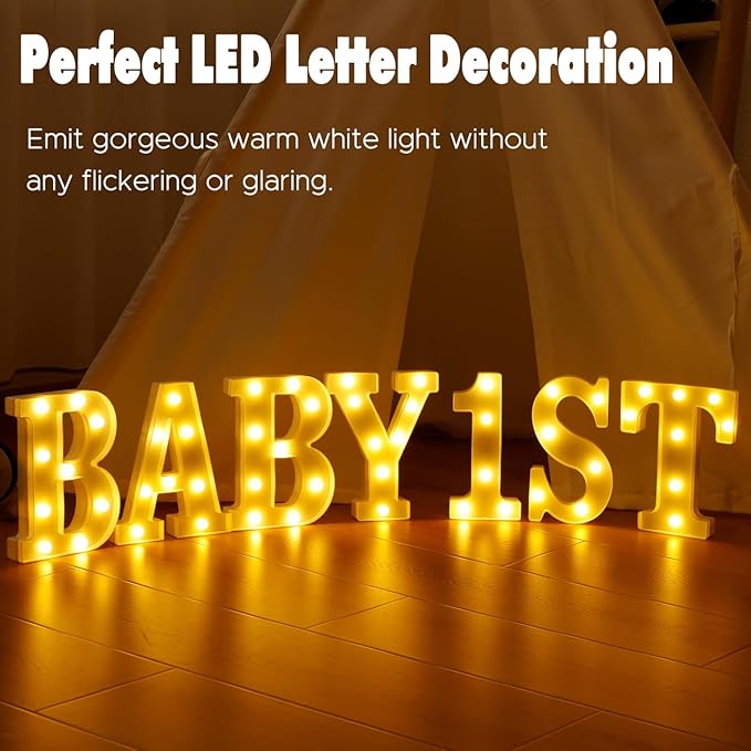 Small Led Marquee Letters, Light Up Letters, 8.58 Inch Led Letter Lights, Battery Powered Lighted Sign for Table, Party, Birthday, Christmas Decor (Letter T)