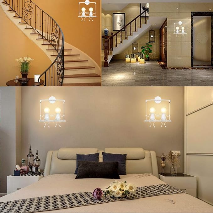 Kawell Humanoid Wall Light Fixtures Modern Wall Lamp Creative Wall Sconce Light Art Deco Max 60W E26 Base for Children Room Bedroom Bedside Living Room Stairs Hallway Restaurant Kitchen