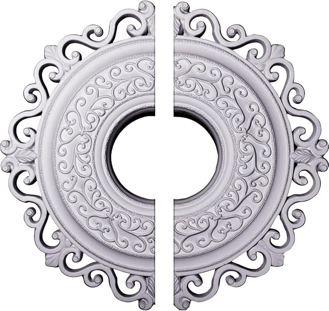 Ekena Millwork CM22OR2 22"OD x 6 1/4"ID x 1 3/4"P Orrington Ceiling Medallion, Fits Canopies up to 6-1/4", 2 Piece