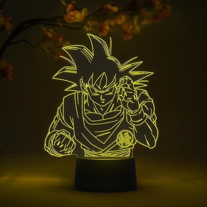 Otaku Lamps Goku Fight Dragon Ball Super – Anime Lamp Figure Night Light, 16 Color RGB LED – Remote, 3D Anime Room Décor Gift for Otaku