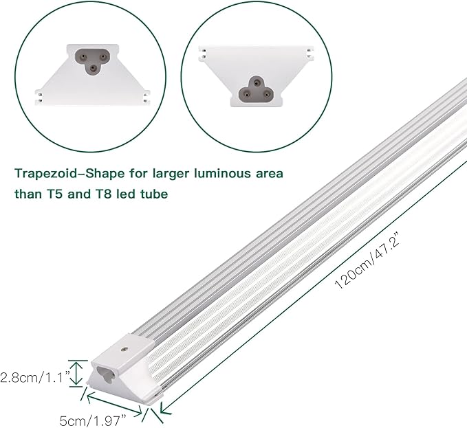SZHLUX 6 Pack LED Shop Light 4FT 60W, 8700LM, Linkable Utility Ceiling Light 5000K Daylight White for Garage, Super Bright Integrated Lights, Under Cabinet