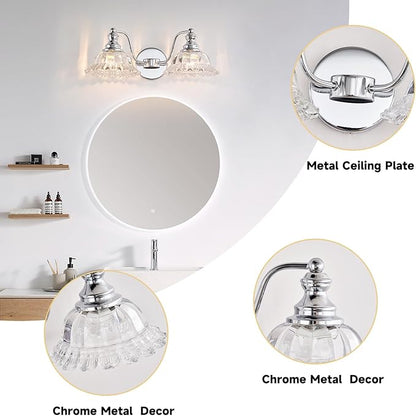 XIEDUN Chrome Vanity Light Chrome Bathroom Lights Vanity Lights for Bathroom Light Fixtures