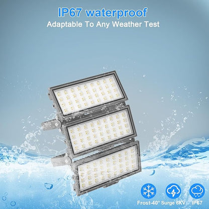 LED Stadium Lights,300Watt LED Flood Lights Outdoor,39000Lumen LED Stadium Flood Light,IP67 Waterproof 6500K Adjustable Angle Exterior Commercial Arena Lights