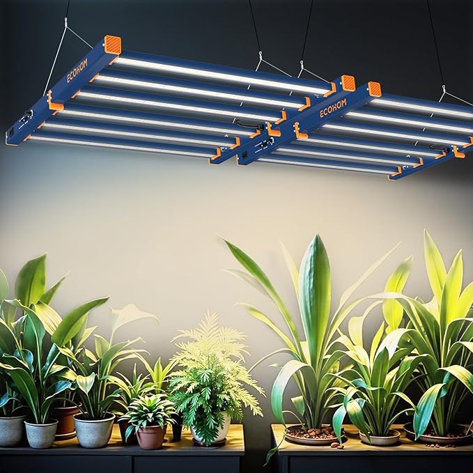 ECOHOM 500W LED Grow Light, Full Spectrum Dimmable Daisy Chain, Pro Bar Style for 4x4ft Grow Tent, Foldable & Hanging Growing Lamp for Indoor Plants Seedlings, Veg and Bloom