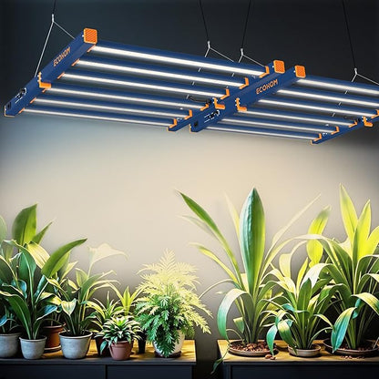 ECOHOM 500W LED Grow Light, Full Spectrum Dimmable Daisy Chain, Pro Bar Style for 4x4ft Grow Tent, Foldable & Hanging Growing Lamp for Indoor Plants Seedlings, Veg and Bloom