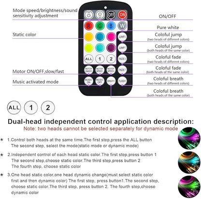 AMKI Dual Color 20W Twinkle Starlight Headliner Kit 1100pcs 0.03in 13.1ft Fiber Optic Star Ceiling Light Sound Activated Music Mode APP/Remote Control Dual Port Light Box for Car Home Roof Decor