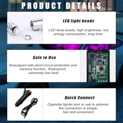 Interior Car LED Strip Lights with APP Control, RGB Ambient Lighting Kit with 118 inches Fiber Optic, 16 Million Colors Neon Strip USB Music Sync Atmosphere LED for Vehicles