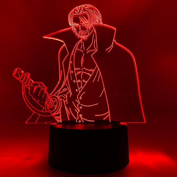 Otaku Lamps Shanks One Piece – Anime Lamp Figure Night Light, 16 Color RGB LED – 3D Anime Room Décor Gift for Otaku
