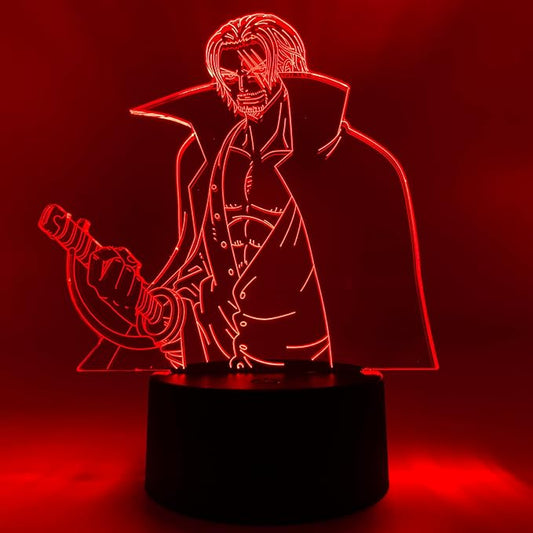 Otaku Lamps Shanks One Piece – Anime Lamp Figure Night Light, 16 Color RGB LED – 3D Anime Room Décor Gift for Otaku