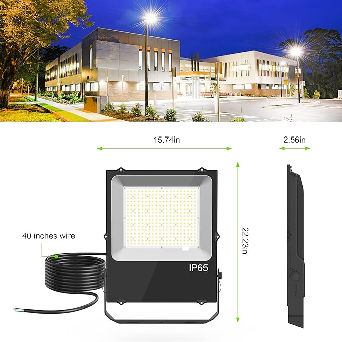 300W LED Stadium Light Flood Light LED Tennis Court Lights ETL Listed 42000LM 5000K IP65 Waterproof Basketball Court Lights Outdoor AC 100-277V
