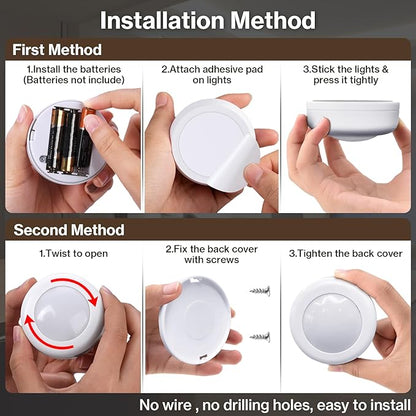 Cadrim Puck Lights, 13 Colors Changeable LED Puck Lightings, LED Lights for Bedroom, Under Cabinet Lights, Under Cabinet Lighting with 2 Wireless Remote Controls for Kitchen(6 Pack)