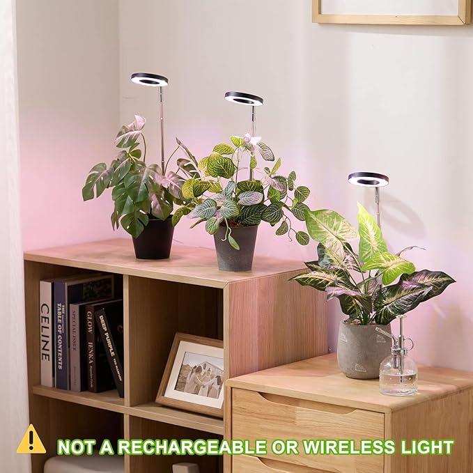 yadoker Plant Grow Light, LED Growing Light Full Spectrum for Indoor Plants,Height Adjustable, Automatic Timer, 5V Low Safe Voltage,Idea for Small Plant Light