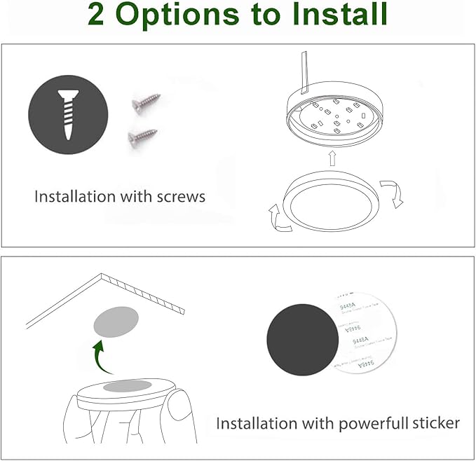 AIBOO Under Cabinet LED Black Cover Puck Lighting Kit with Touch Dimmer Switch for Kitchen Cupboard Closet Lighting (6 Lights,Daylight White)