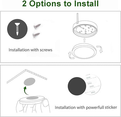AIBOO Under Cabinet LED Black Cover Puck Lighting Kit with Touch Dimmer Switch for Kitchen Cupboard Closet Lighting (6 Lights,Daylight White)