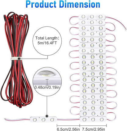 Linkstyle 60 LED 12V Van Interior Light Kits, 12V LED Light Strip, Super Bright Ceiling Work Lamp Enclosed Trailer Lights for Auto Truck Van RV Boats Bus Christmas Decor, 20 Modules