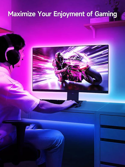 Tyute TV LED Lights, 16.4ft LED Lights for 45-75 Inch TV Behind Lighting, RGB Color Changing TV Backlight with APP & Remote Control, Music Sync USB LED Strip Light for Bedroom Gaming Room Decor