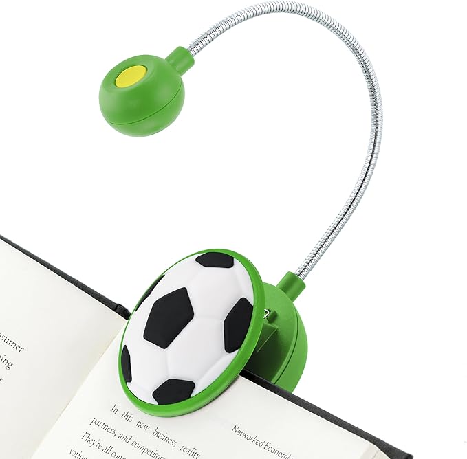 WITHit Clip On Book Light – Dimmable LED Reading Light for Books and eBooks, Reduced Glare, Portable, Cute Bookmark Light for Kids & Adults, Batteries Included (Soccer, in The Zone)
