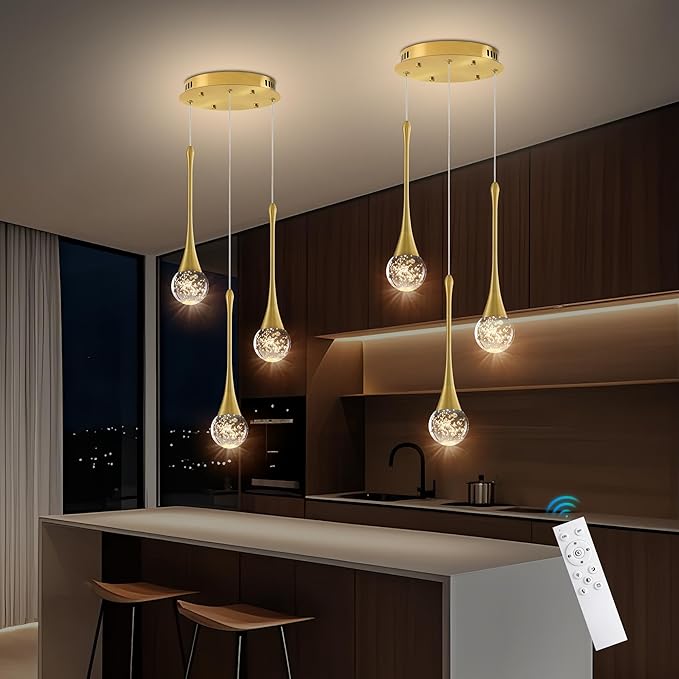 Modern Crystal Staircase Chandelier Polished Gold 3-Lights, H59'' High Ceiling Spiral Dimmable LED Raindrop Foyer Entryway Light Fixture Remote Control