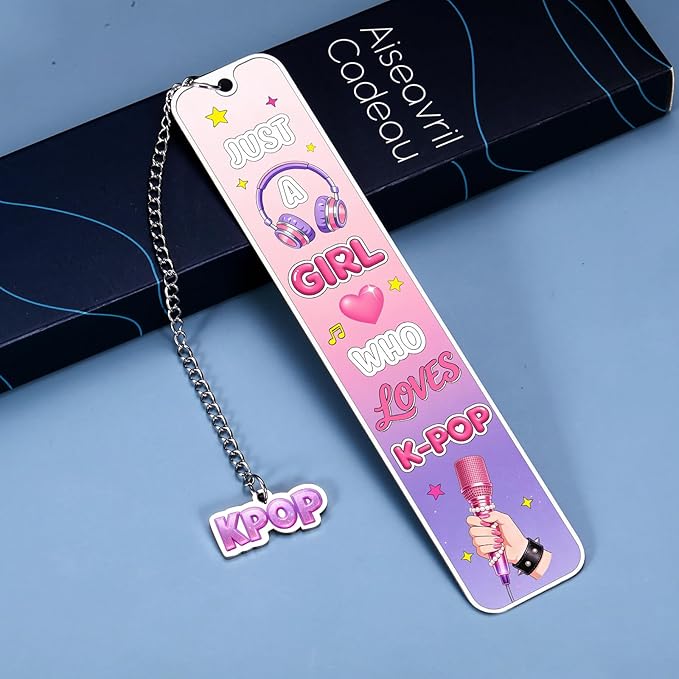 K Pop Baptism First Communion Kpop Merchandise K-pop Merch K-Pop Gifts for Girls Teen K Pop Bookmark K Pop Accessories Just a Girl Who Love Kpop Bookmark School Supplies Birthday Party Book Lovers