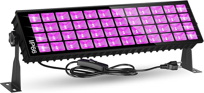120W Black Light, IP66 Blacklight with Plug+Switch+6ft Cord, Waterproof Blacklight with 100 LED, Black Light for Glow Party Halloween Decor Fluorescent Poster Body Paint Game Outdoor Indoor, 1 Pack