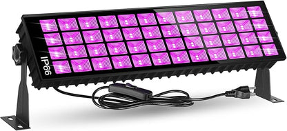 120W Black Light, IP66 Blacklight with Plug+Switch+6ft Cord, Waterproof Blacklight with 100 LED, Black Light for Glow Party Halloween Decor Fluorescent Poster Body Paint Game Outdoor Indoor, 1 Pack