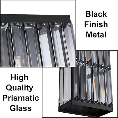 Rustic Black Wall Sconce with Glass Vintage Antique Wall Light Fixture Retro Farmhouse Mid Centry Wall Sconce for Bedroom, Living Room, Mirror, Fireplace