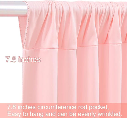 4 Panels Blush Pink Backdrop Curtains for Wedding Party Wrinkle Free Backdrops Curtain Drapes Fabric Decorations Photo Back Drop Cloth for Baby Shower Photography Stage Reception 20ft(W) x 12ft(H)