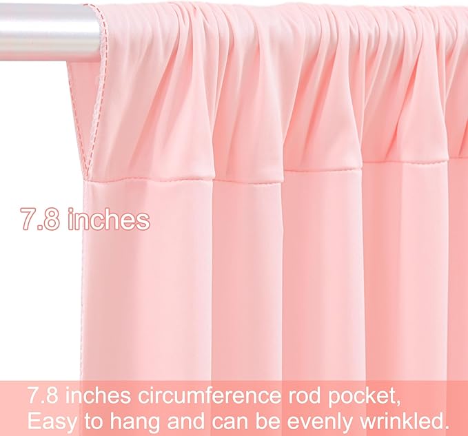 20ft x 15ft Blush Pink Wrinkle Free Backdrop Curtains for Wedding Party Backdrops Curtain Drapes Fabric Decorations Photo Back Drop Cloth for Baby Shower Photography Stage Reception