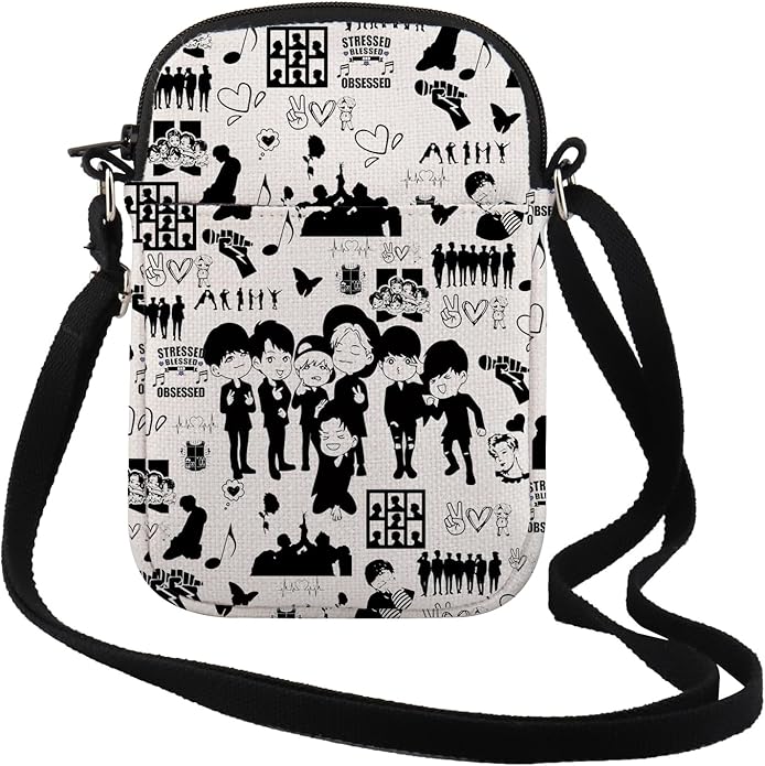TSOTMO K-pop Characters Bag Music Lover Gift K-Pop Boygroup Crossbody Bag for Korean Group Member Merchandise