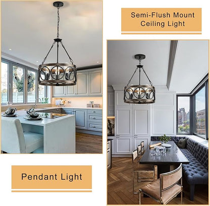 3-Light Black Flush Mount Ceiling Light for Kitchen Island,Black Light Fixture Flush Mount Industrial Close to Ceiling Lighting