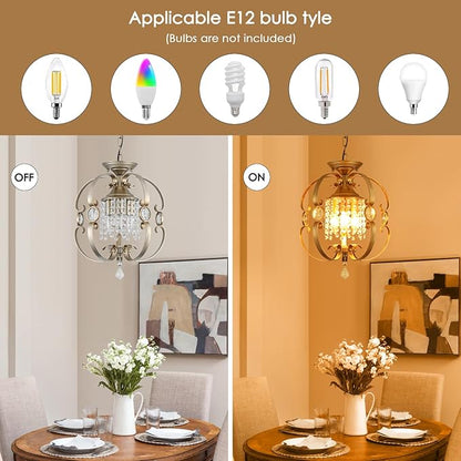 Antique Silver K9 Crystal Chandelier for Dining Room, 3-Light 14 Inch Rustic Flush Mount Ceiling Light Fixture,Vintage Bronze Hanging Pendant Lighting for Kitchen Island,Living Rooms, Foyer