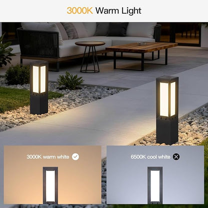 MVBT Solar Pathway Lights Outdoor, 23.6" Landscape Path Lights, IP65 Waterproof Solar Bollard Light, Dusk to Dawn Modern Lamp Path Light, 3000K Commercial Pathway Lighting for Driveway Walkway Patio